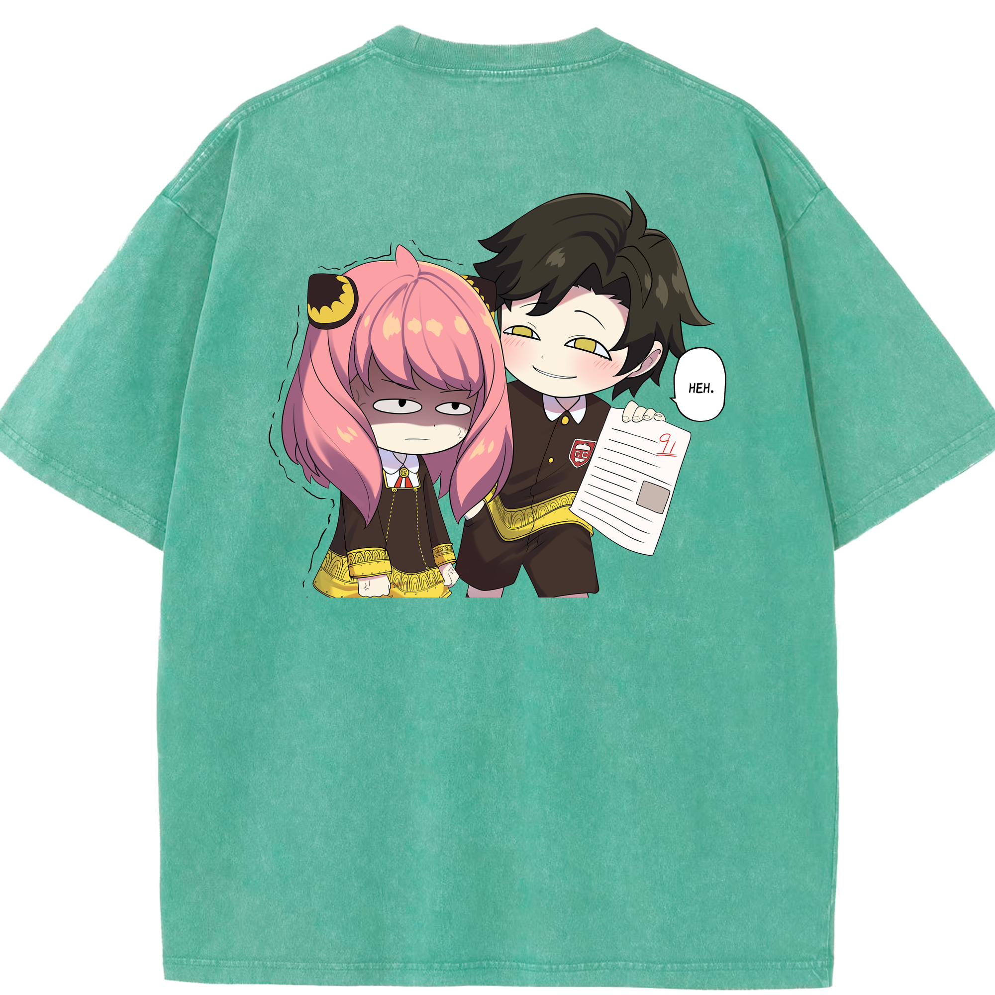 （画像用） SPY×FAMILY间谍家家酒 綿100% ヴィンテージ風 半袖Tシャツ（背面プリント）